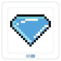 diamante pixelación icono. diamante, valor, piedra preciosa color pixelación símbolo vector