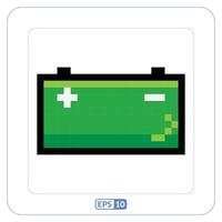 Battery pixelation icon. Battery color pixelation symbol vector