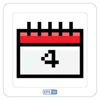 Calendar pixelation icon. Calendar, date, anniversary color pixelation symbol vector