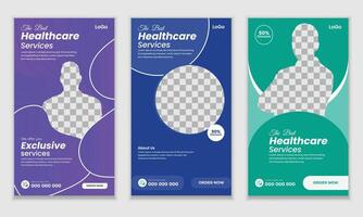 A collection of medical bundle stories for the medical sector and health services vector