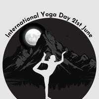 internacional yoga día 21 junio vector
