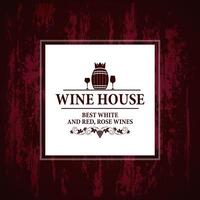 Wine house menu on a retro grunge style design violet vector