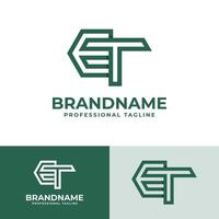 Modern Initials ET Logo, suitable for business with ET or TE initials vector