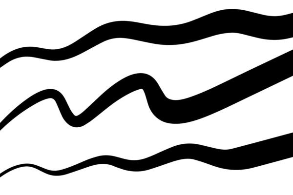 Abstract Hand-Drawn Wavy Black Lines