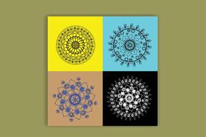 Set of colorful floral mandalas vector