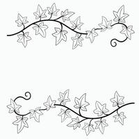 Floral ivy drawing decorative ornament flat design. vector