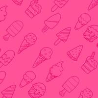 pink ice cream pattern vector
