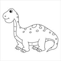 Funny Dino coloring page. Illustration of dinosaur animals vector