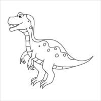 Funny Dino coloring page. Illustration of dinosaur animals vector