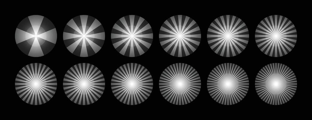 Simple Glowing Radial Light Ray Texture Effects Collection Set