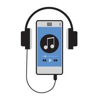 Music streaming player app on a mobile vector