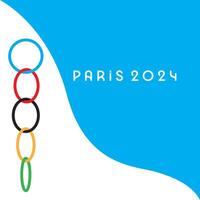 Sankt Petersburg Russia - 04 13 2024 Paris olympics 2024 colorful rings vector