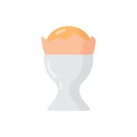 Boiled egg flat style with long shadow vector