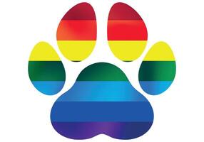 multicolored paw logo on white background copy space vector