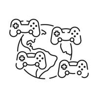 games line icon. Game genres and attributes. Controller, joystick and computer. Game console. vector