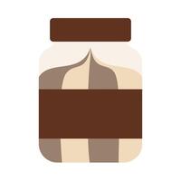 Grocery Food simple objects. Breakfast with peanut butter, chocolate and cereal. cartoon flat icon. vector