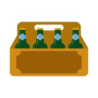 tienda de comestibles comida sencillo objetos. cerveza caja. dibujos animados plano icono. vector