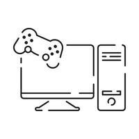 games line icon. Game genres and attributes. Controller, joystick and computer. Game console. vector