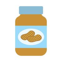 Grocery Food simple objects. Breakfast with peanut butter, chocolate and cereal. cartoon flat icon. vector