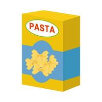 tienda de comestibles comida sencillo objetos. pasta o espaguetis. dibujos animados plano icono. vector