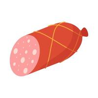 Grocery Food simple objects. Shrimp, chicken meat steak, salmon slice and salami. cartoon flat icon. vector