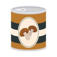 Grocery Food simple objects. Canned vegetables. Beans, mushrooms, corn and tomatoes. cartoon flat icon. vector