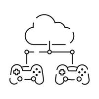 games line icon. Game genres and attributes. Controller, joystick and computer. Game console. vector