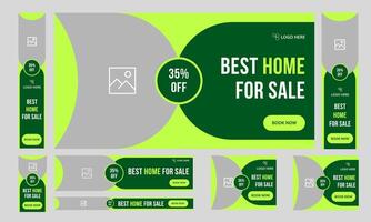 Popular home sale web set banner design for social media post, home offer sale banner design, fully editable eps 10 file format vector