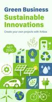 Green Business Sustainable Innovation Vertical Background vector