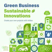 Green Business Sustainable Innovation Square Background vector