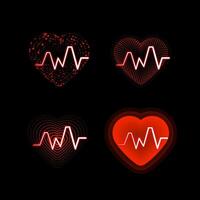 Heart rate monitor with signal illustration vector