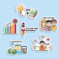 Set of business infographic stickers Flat design vector