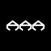 AAA letter logo design with hexagon shape. AAA hexagon and cube shape logo design. AAA hexagon alphabet white and black colors. AAA monogram, business and real estate logo design. vector