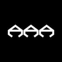 AAA letter logo design with hexagon shape. AAA hexagon and cube shape logo design. AAA hexagon alphabet white and black colors. AAA monogram, business and real estate logo design. vector