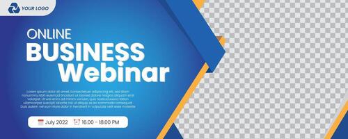 Blue Gradient banner Webinar vector