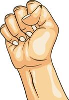 Raised Fist or Clenched Fist Gesture vector