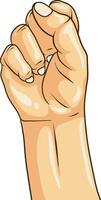 Raised Fist or Clenched Fist Gesture vector