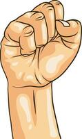 Raised Fist or Clenched Fist Gesture vector