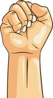 Raised Fist or Clenched Fist Gesture vector