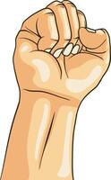 Raised Fist or Clenched Fist Gesture vector