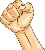 Raised Fist or Clenched Fist Gesture vector