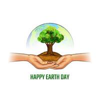 Happy Earth day concept save environment background design vector