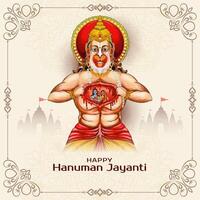 Happy Hanuman Jayanti Indian religious festival background design vector