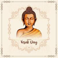 Happy Buddha purnima or Vesak day festival greeting card vector