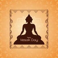 contento vesak día o mahavir Jayanti antecedentes con señor Buda vector