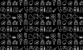 Pattern with Icons of Medicines, Tools and Equipment vector