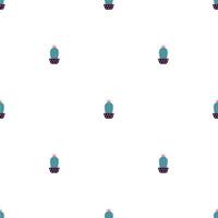 Cute cacti in boho style. Cactus seamless pattern. Trendy boho texture. Cacti fabric print design. Succulent textile. Flat design, doodle style, white background vector