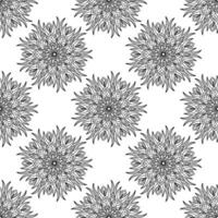 Black floral ornament on white background. pattern for textile and wallpapers vector