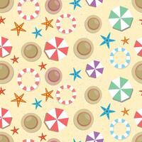 Summer beach objects seamless pattern. Summertime illustration vector