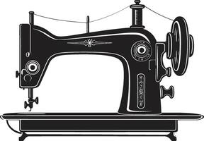 ThreadCraft Essence Black for Sewing Machine Emblem Elegant Embroidery Black Sewing Machine in Elegant vector